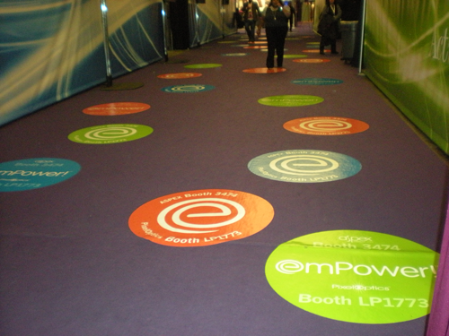 Add interest to your next event or store display with custom floor decals. 