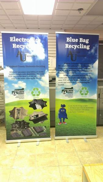 Retractable banners are a cost effective way to display your information at trade shows, store fronts, and more. They are easy to install and your graphics can be replaced repeatedly. 