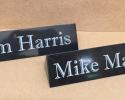 Engraved marble name bars look elegant on any desk or counter. 