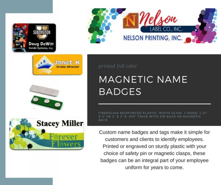 Magnetic full color name badges