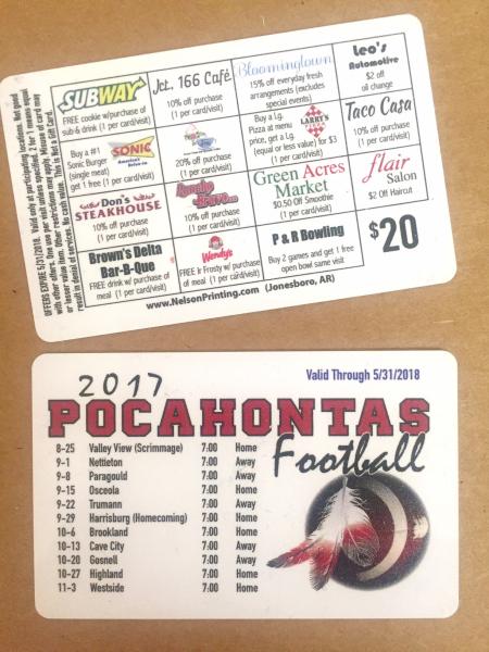 Plastic membership cards are great for athletic fundraisers!